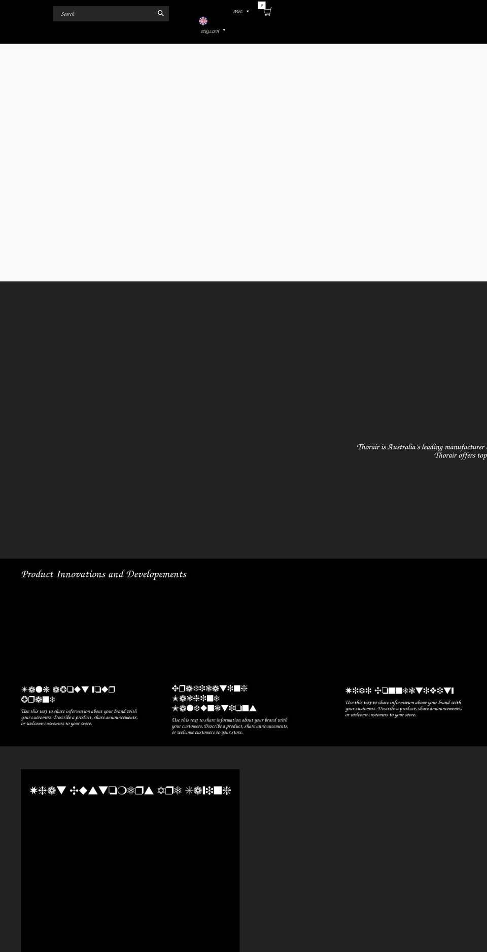 thorair.com shopify website screenshot