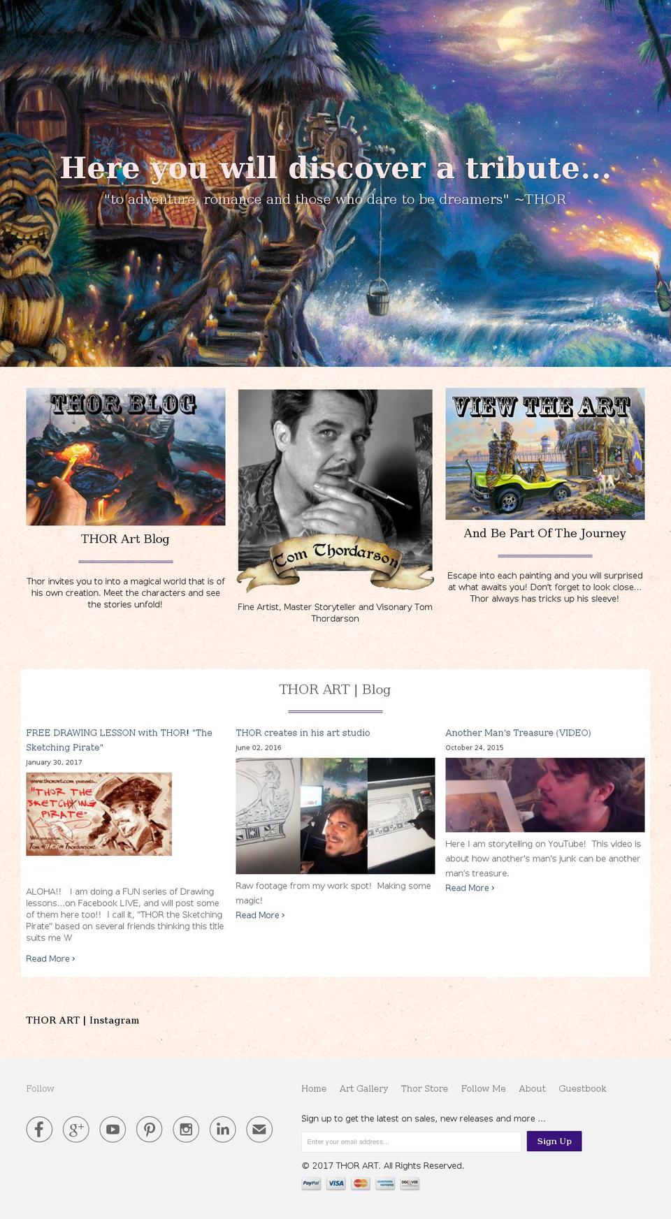 thorart.com shopify website screenshot