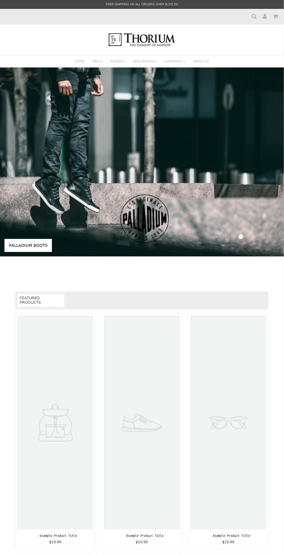 thoriumfashion.com shopify website screenshot
