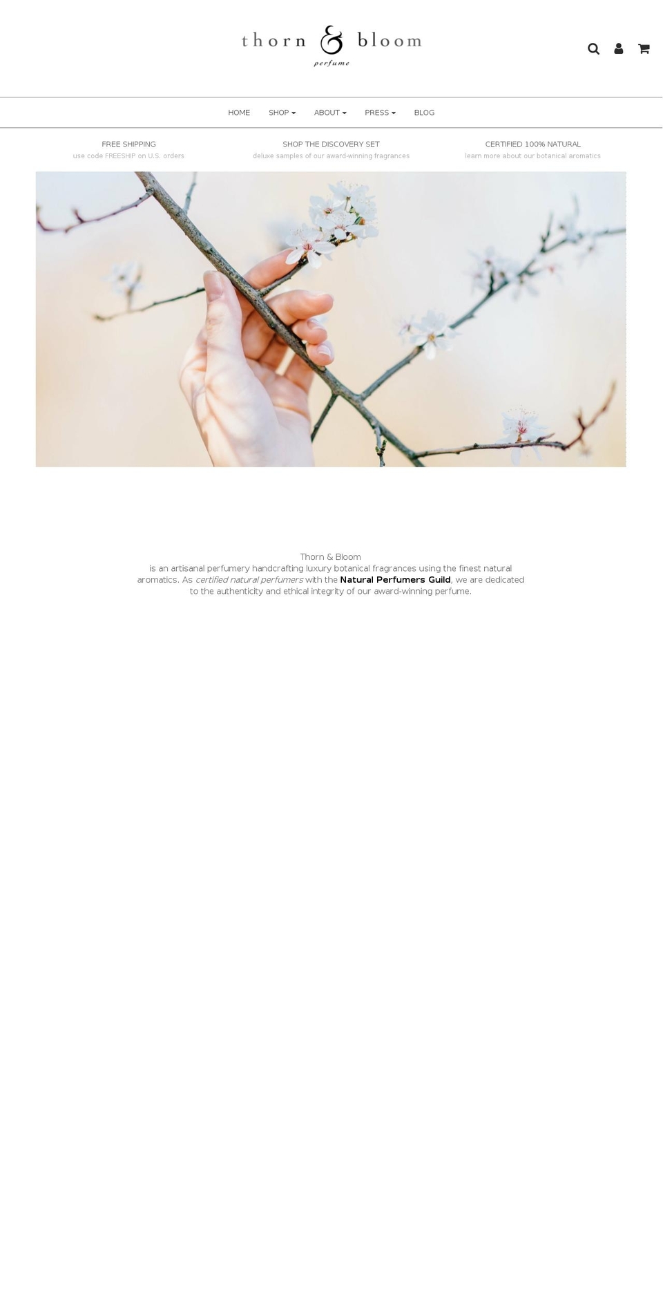 thorn-and-bloom-perfume.com — Shopify storefront screenshot