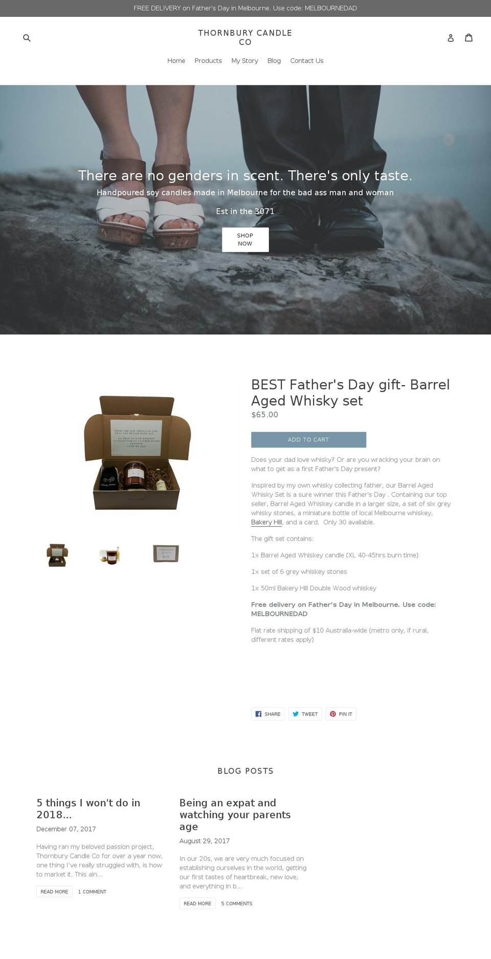 thornburycandleco.com — Shopify storefront screenshot