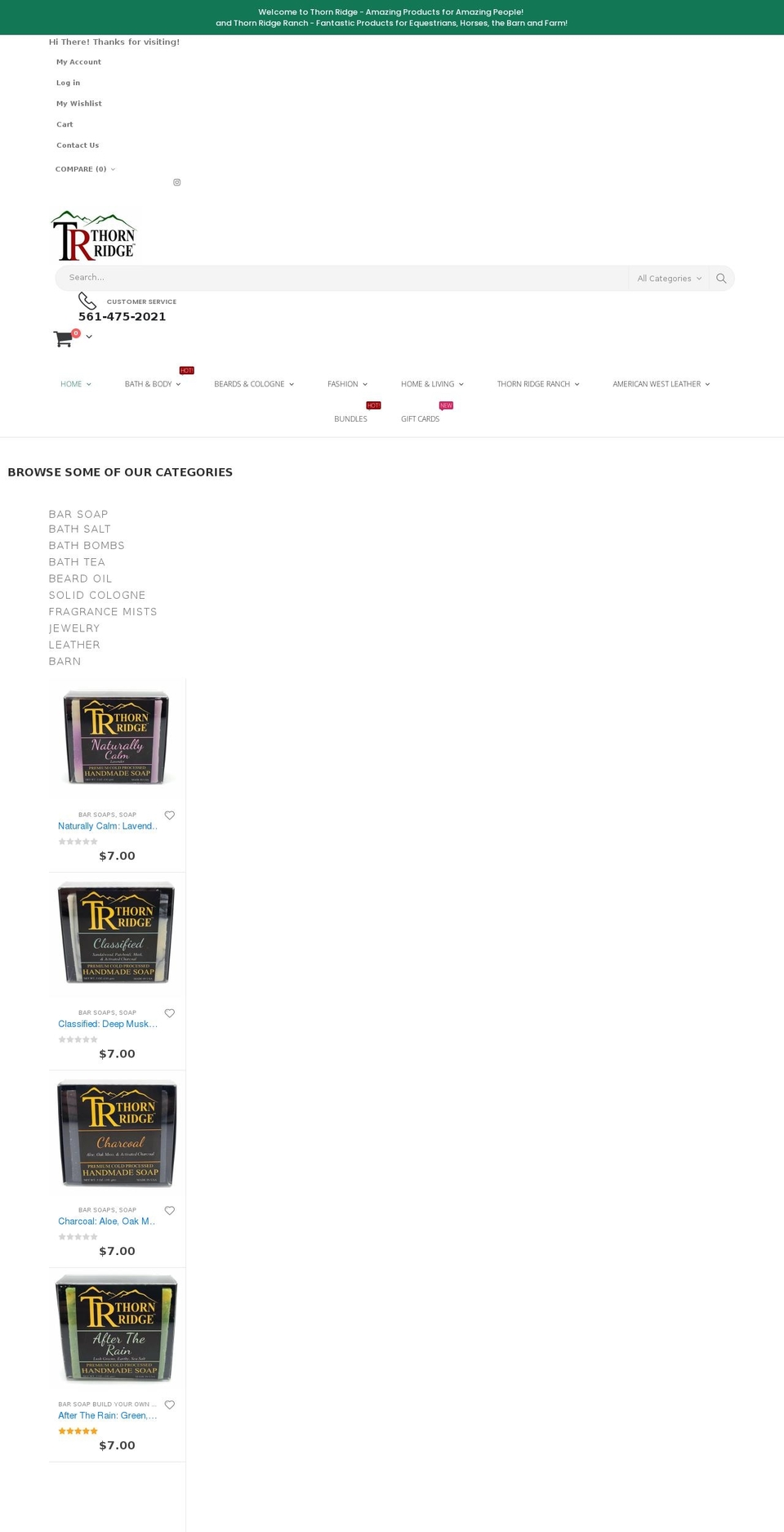 thornridge.com shopify website screenshot