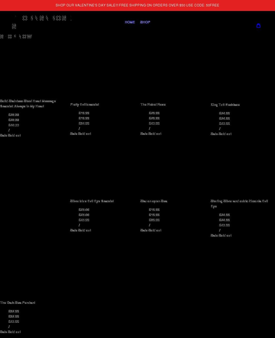 thornsnrosesjewelry.com shopify website screenshot