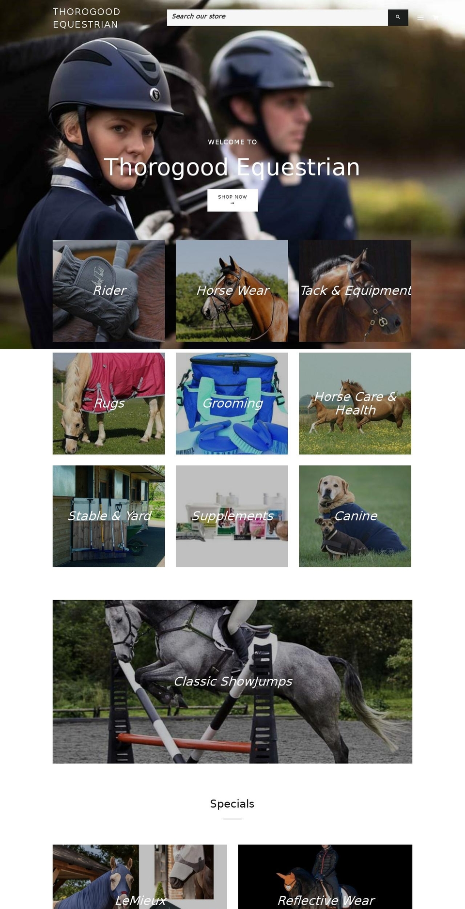 thorogoodequestrian.co.uk shopify website screenshot