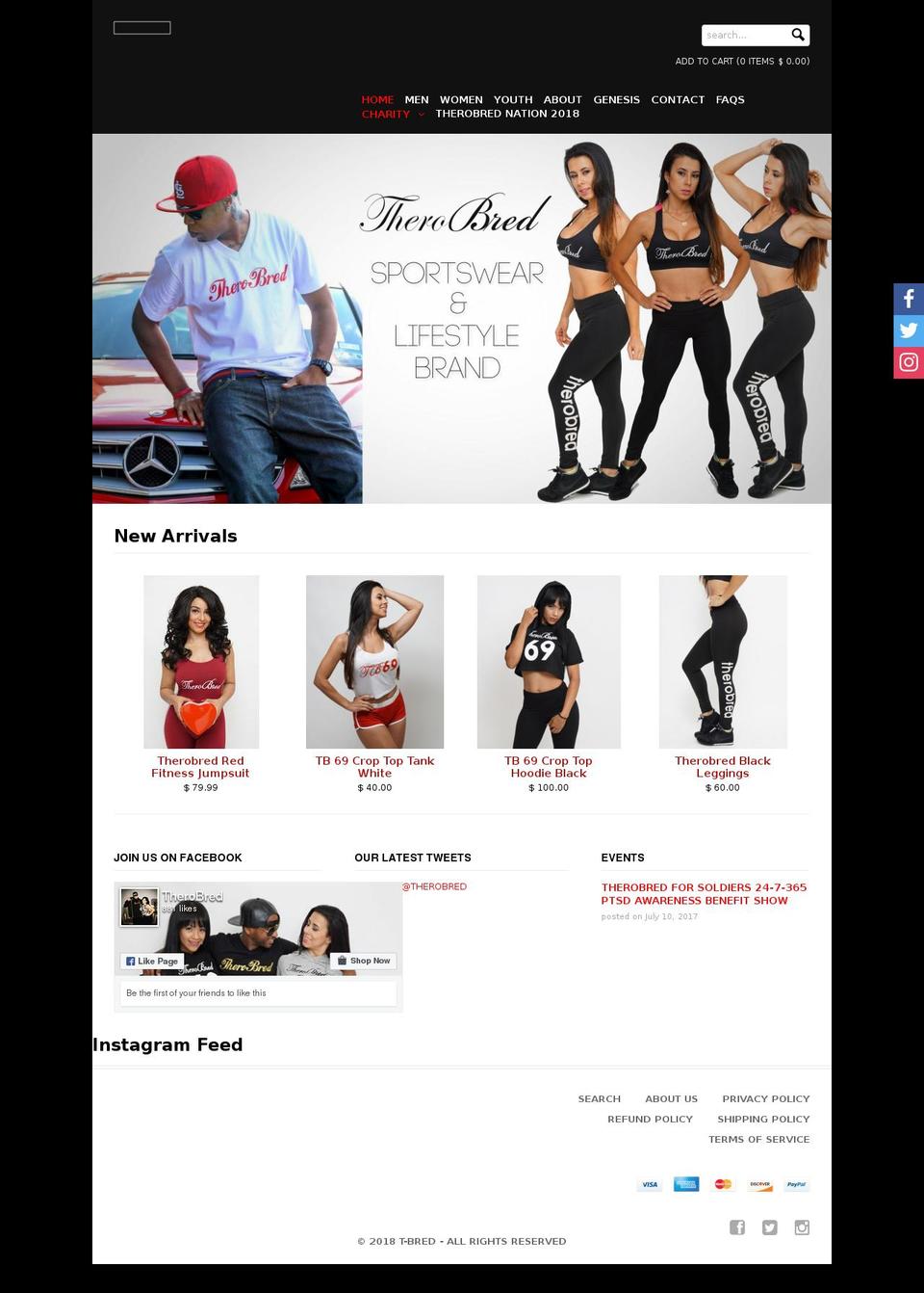 updated-theme Shopify theme site example thoroughbredapparel.com