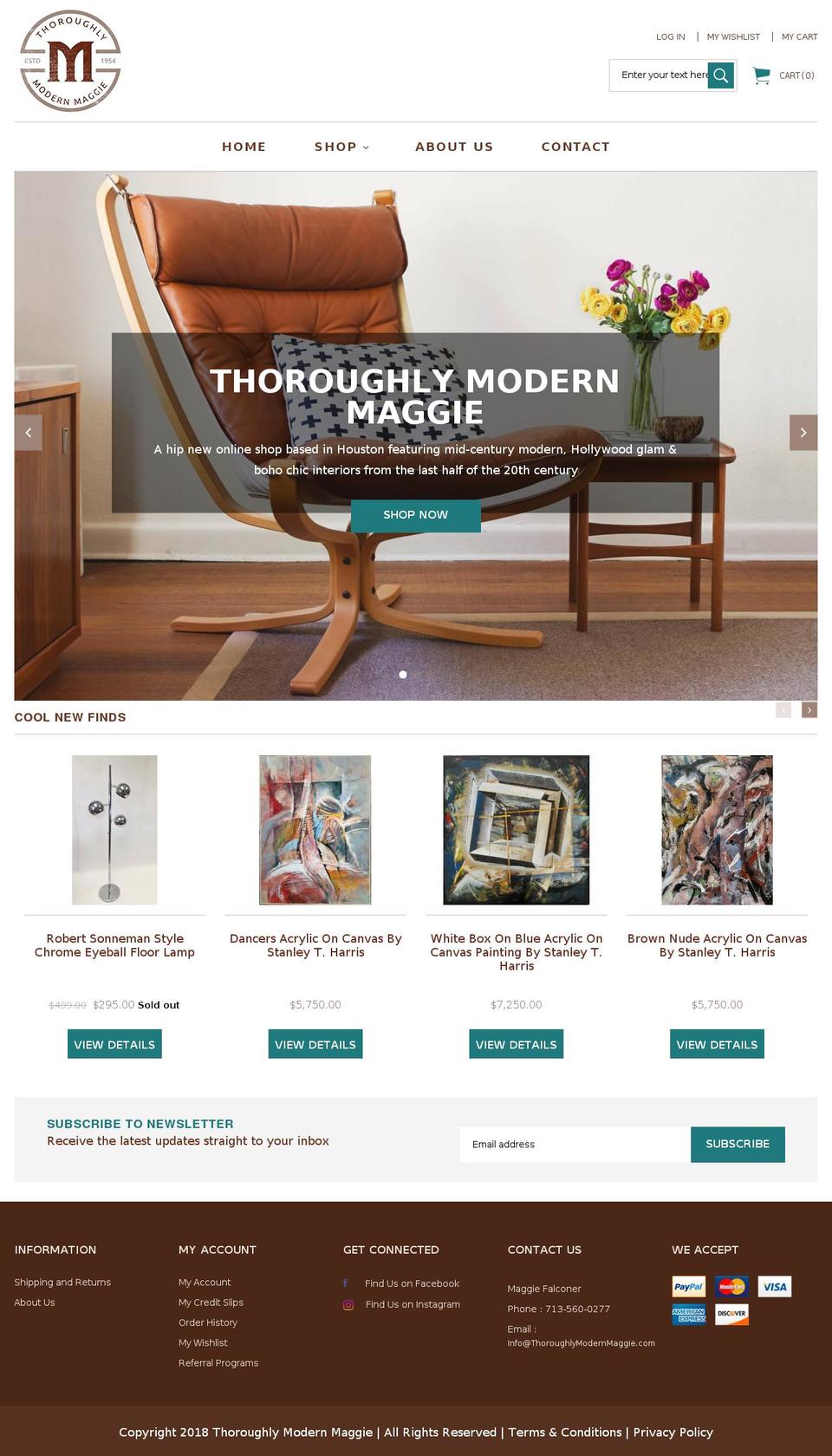thoroughlymodernmaggie.com — Shopify storefront screenshot