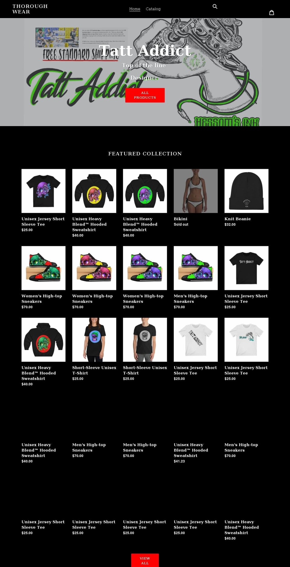 thoroughwear.com shopify website screenshot