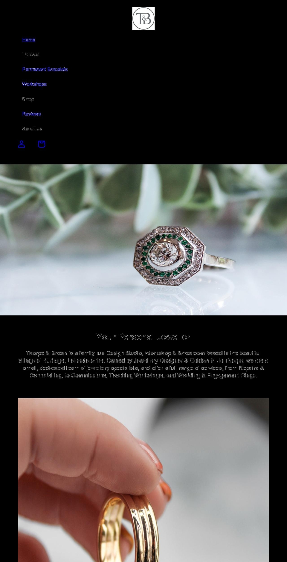 thorpeandbrown.co.uk shopify website screenshot