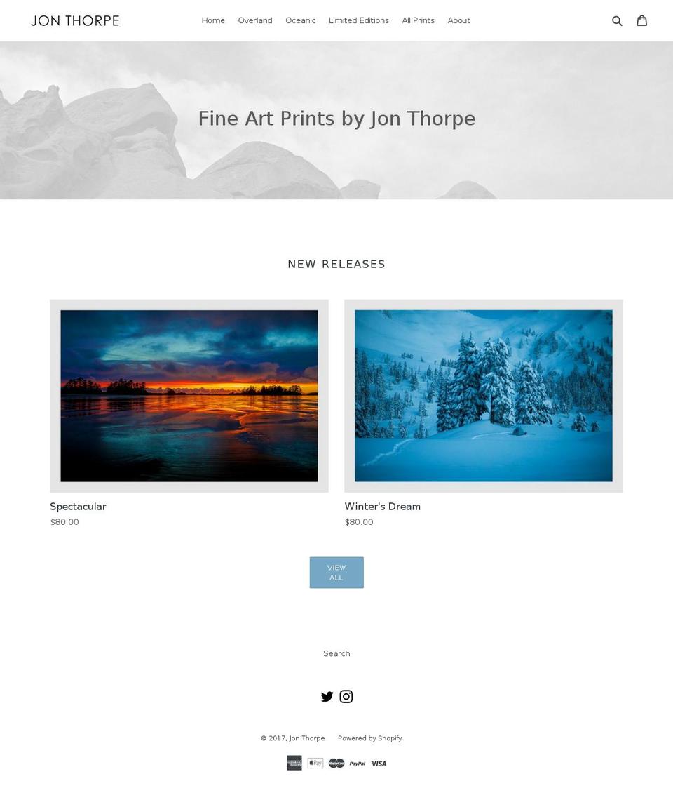 thorpephoto.com shopify website screenshot