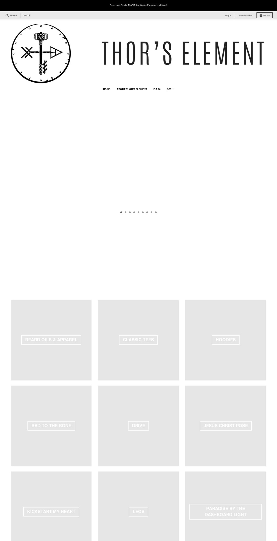 thorselement.com shopify website screenshot