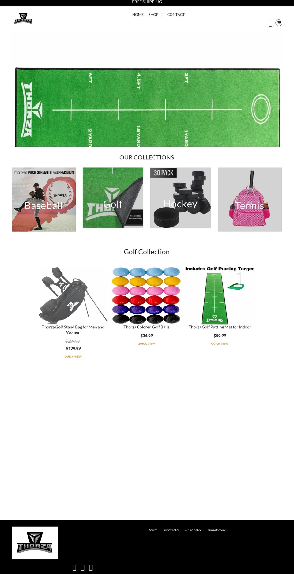 thorza.com shopify website screenshot