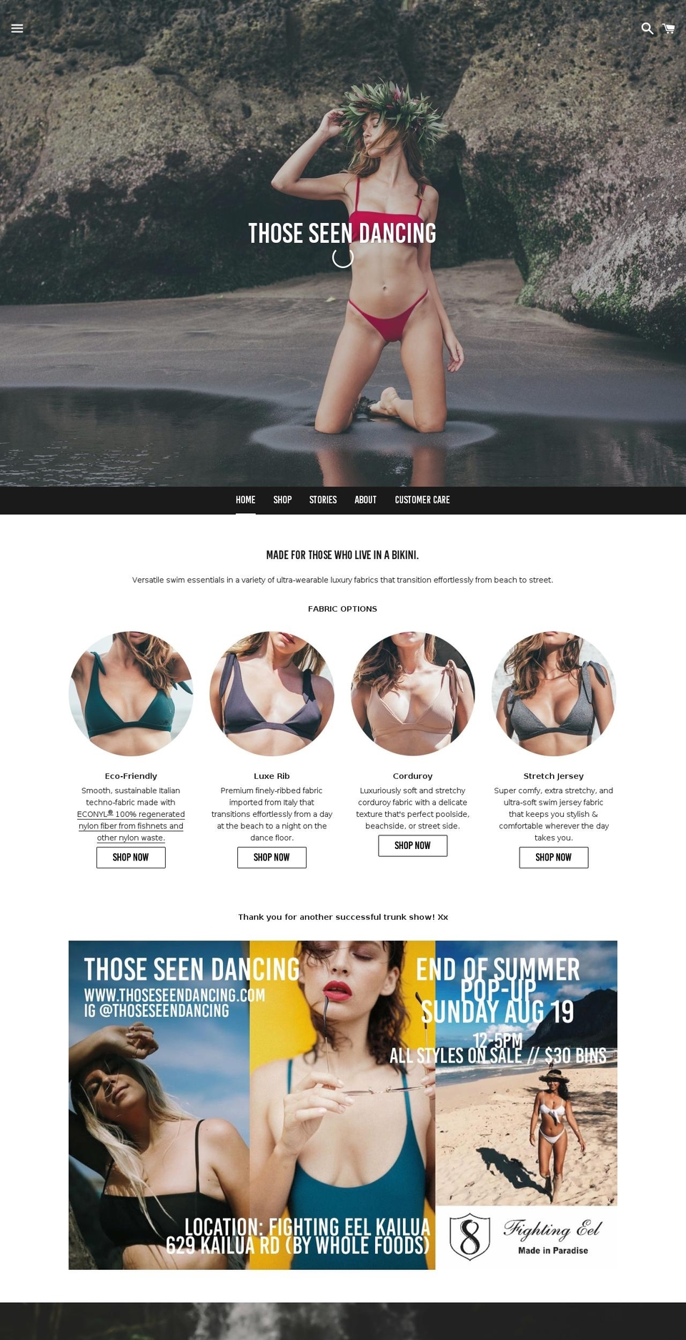 thoseseendancing.com shopify website screenshot