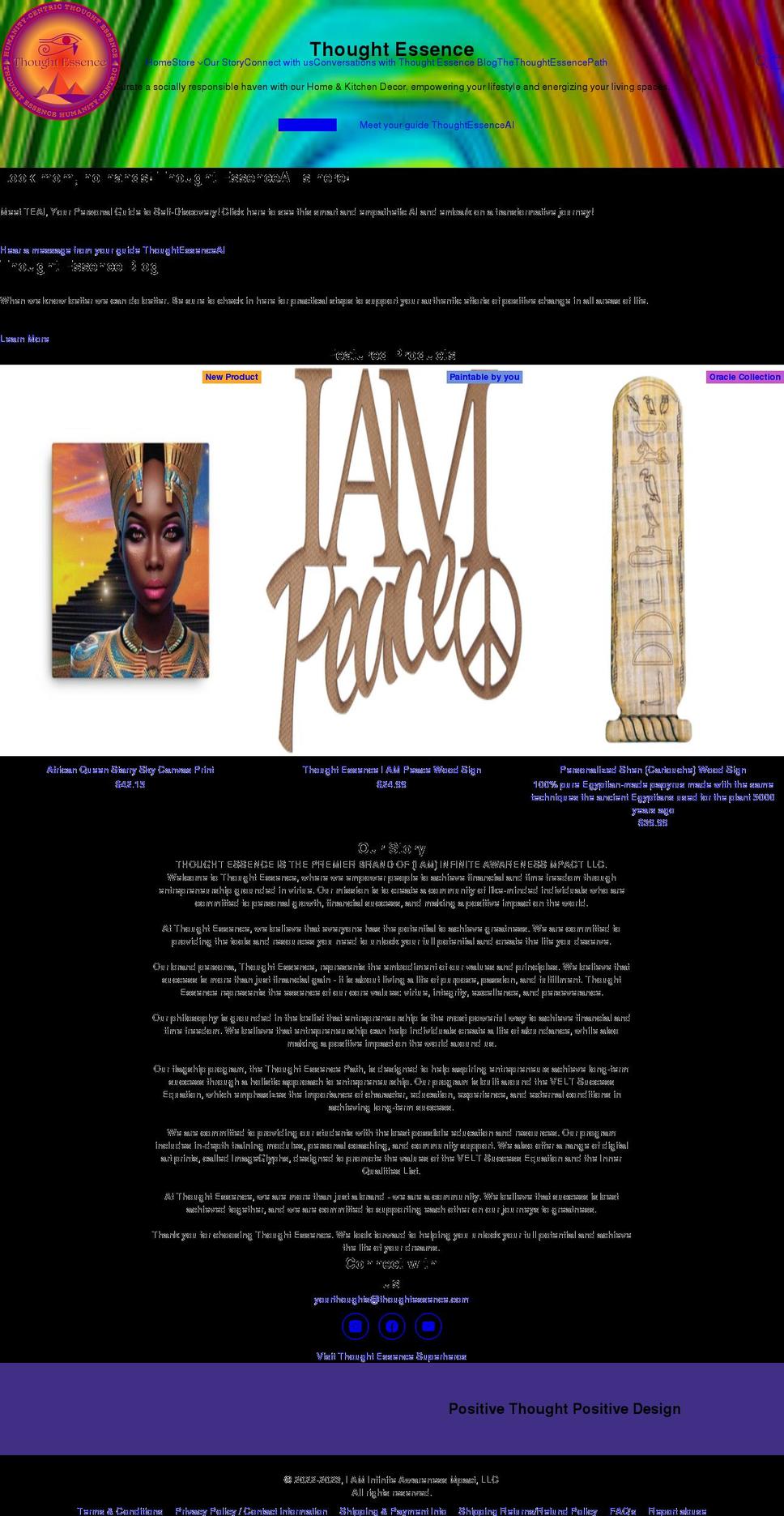 thoughtessence.com shopify website screenshot