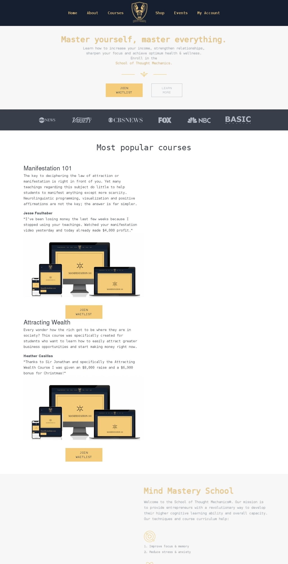 thoughtmechanics.org shopify website screenshot