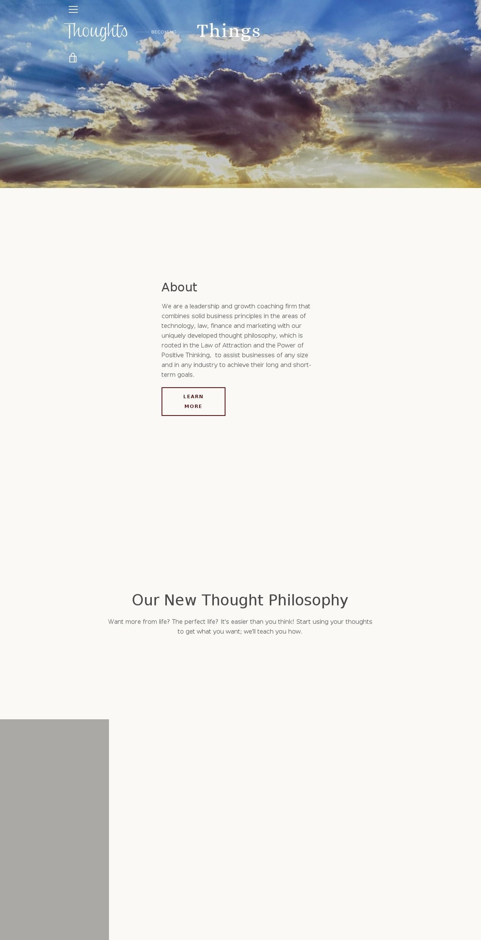 thoughtsbecomingthings.com — Shopify storefront screenshot