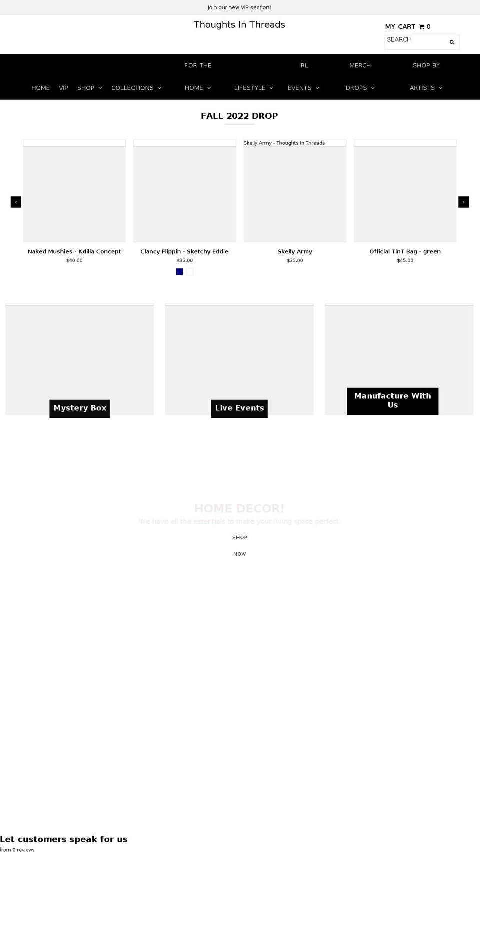 thoughtsinthreads.com shopify website screenshot