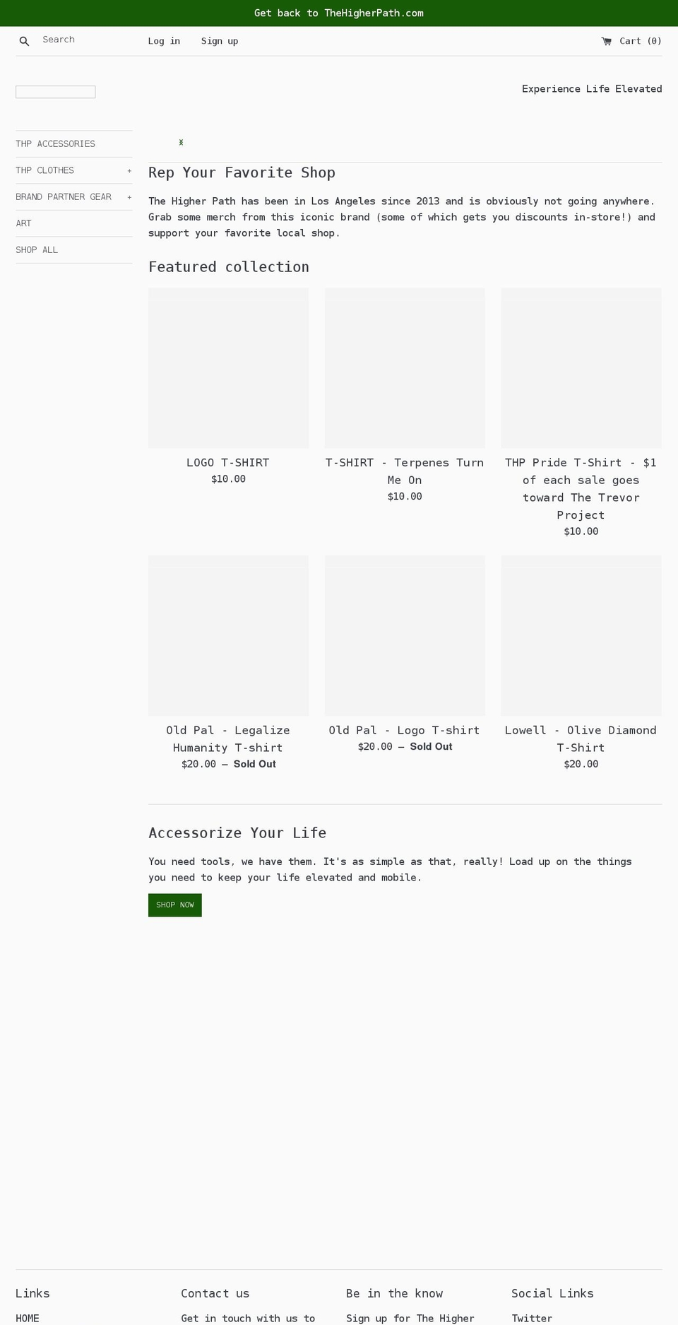thpmerch.com shopify website screenshot