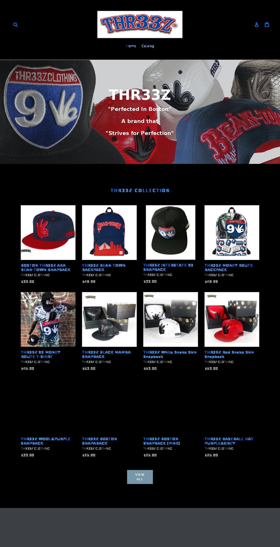 thr33zclothing.com shopify website screenshot