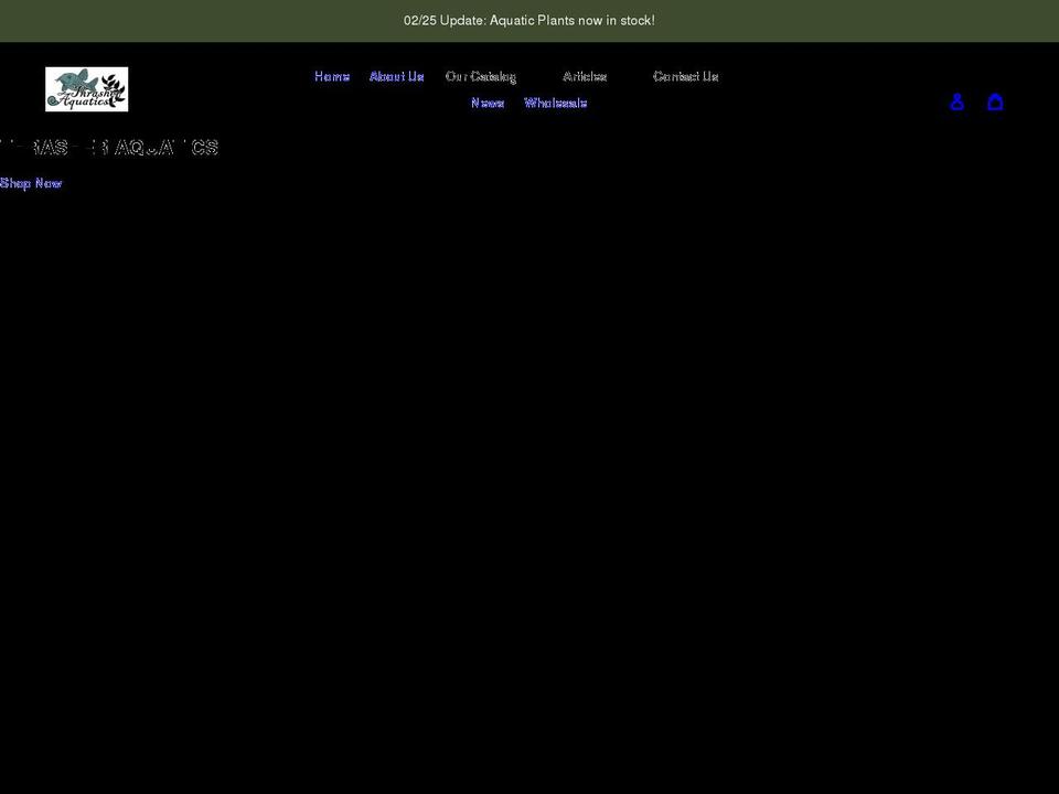thrasheraquatics.com shopify website screenshot