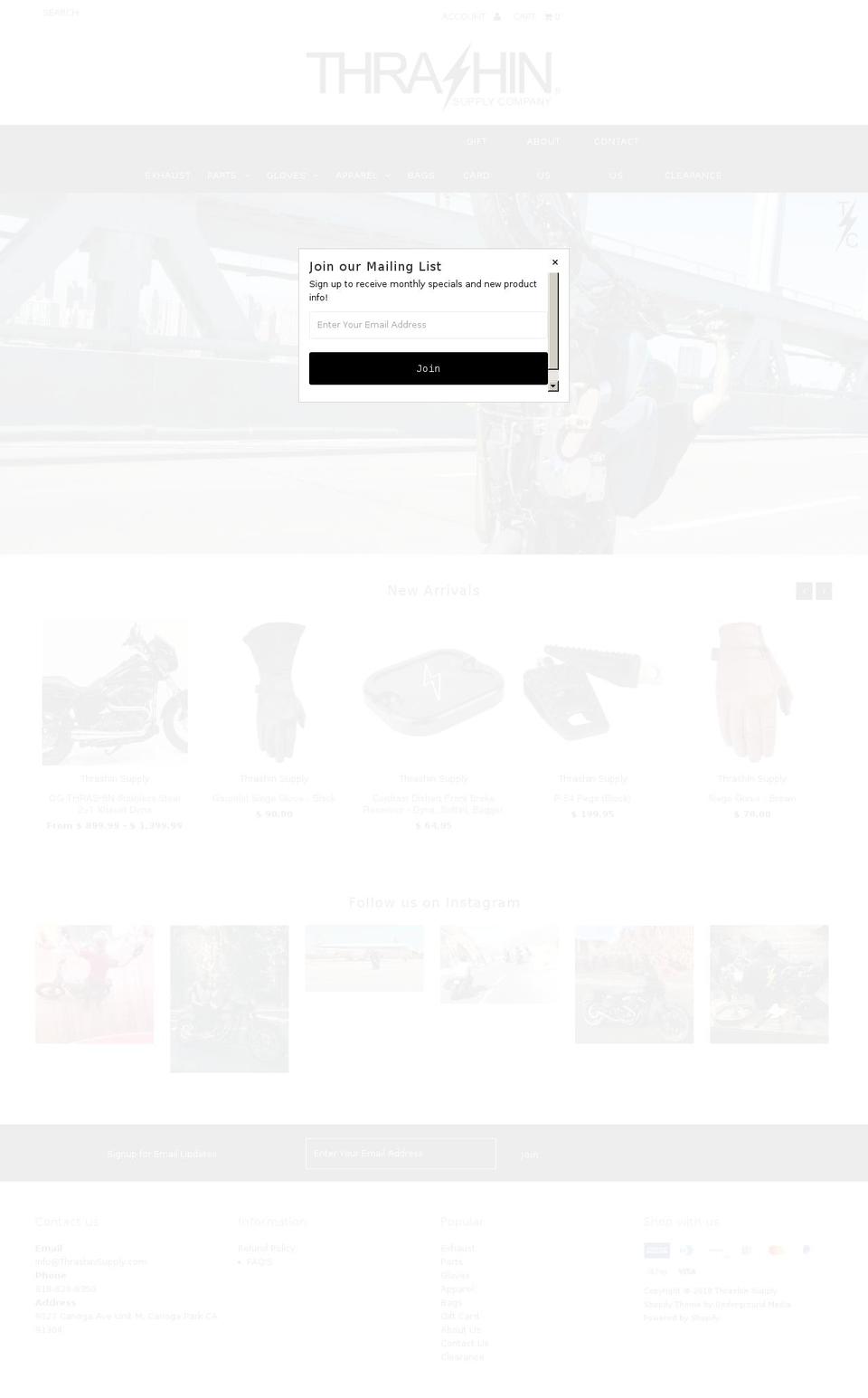 thrashinco.com — Shopify storefront screenshot