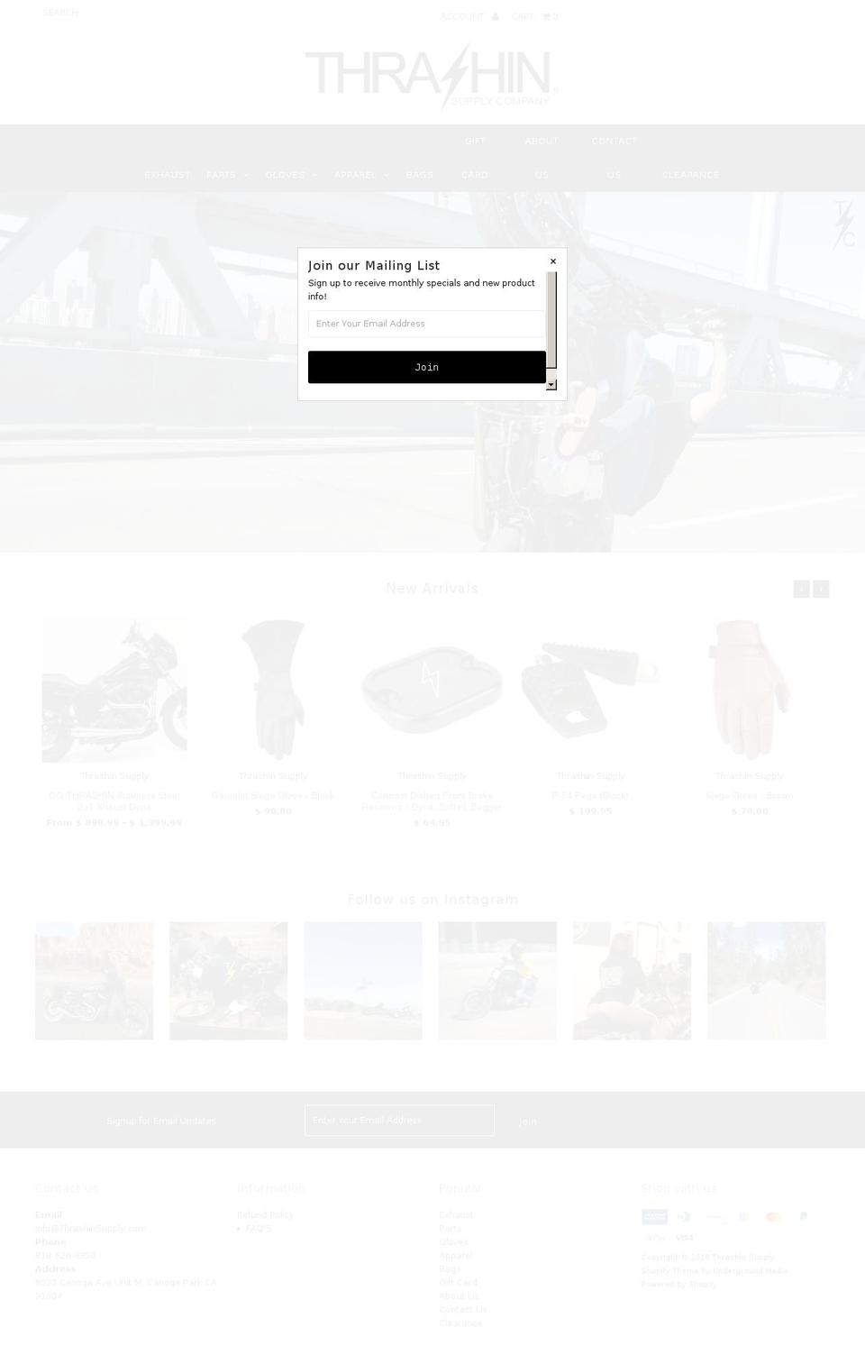 thrashincrew.net shopify website screenshot