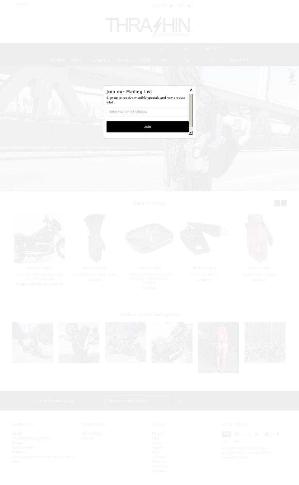 thrashinsupplyco.com — Shopify storefront screenshot