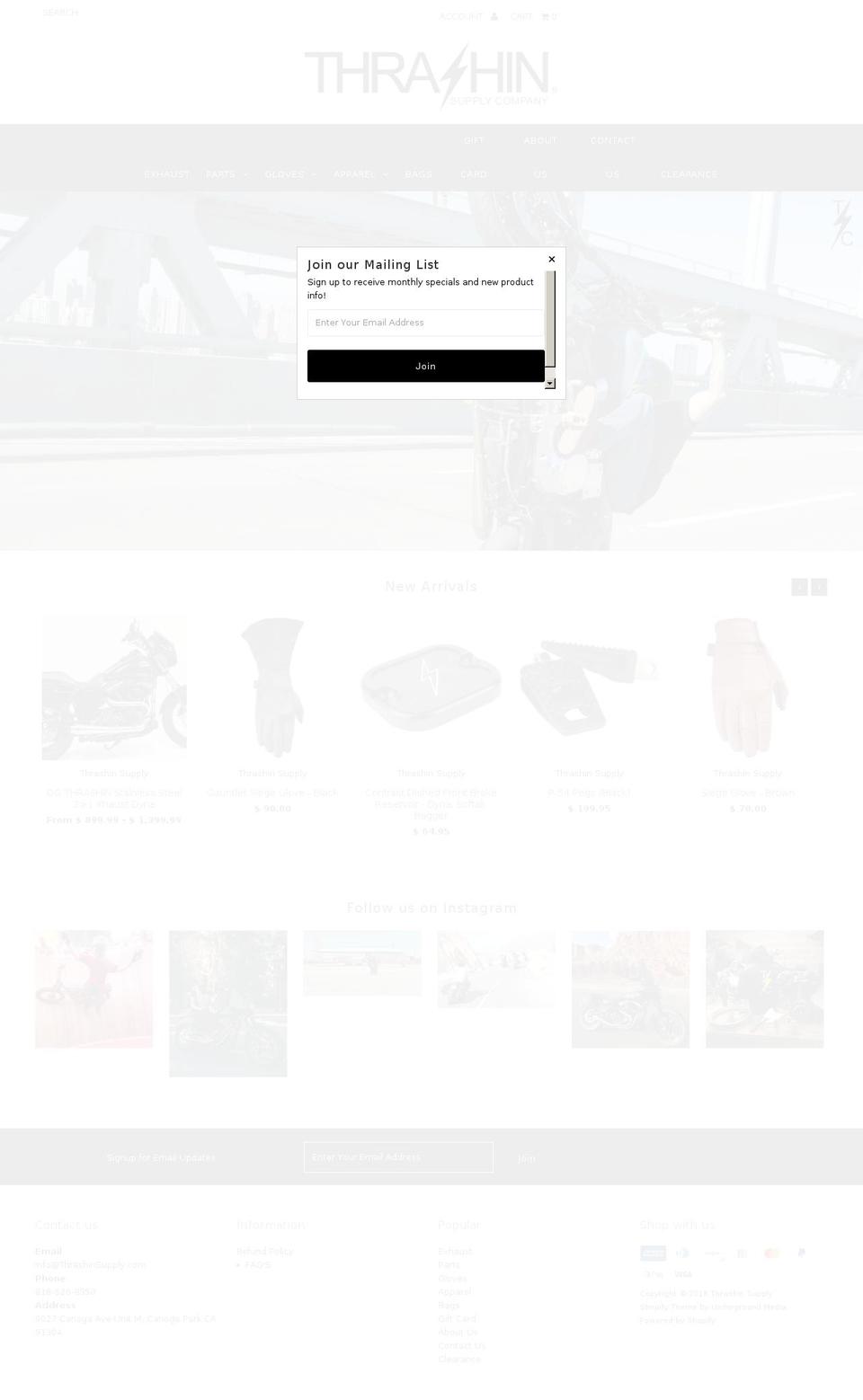 thrashinsupplyco.net shopify website screenshot