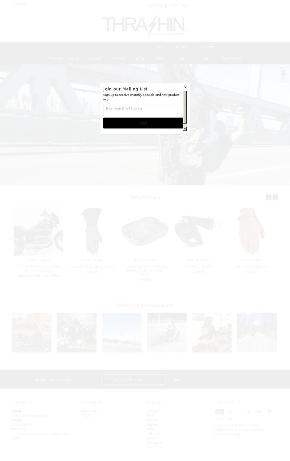 thrashinsupplycrew.com — Shopify storefront screenshot