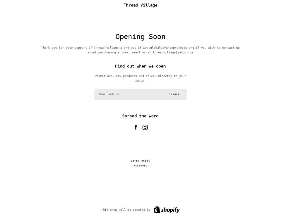 thread-village.myshopify.com shopify website screenshot