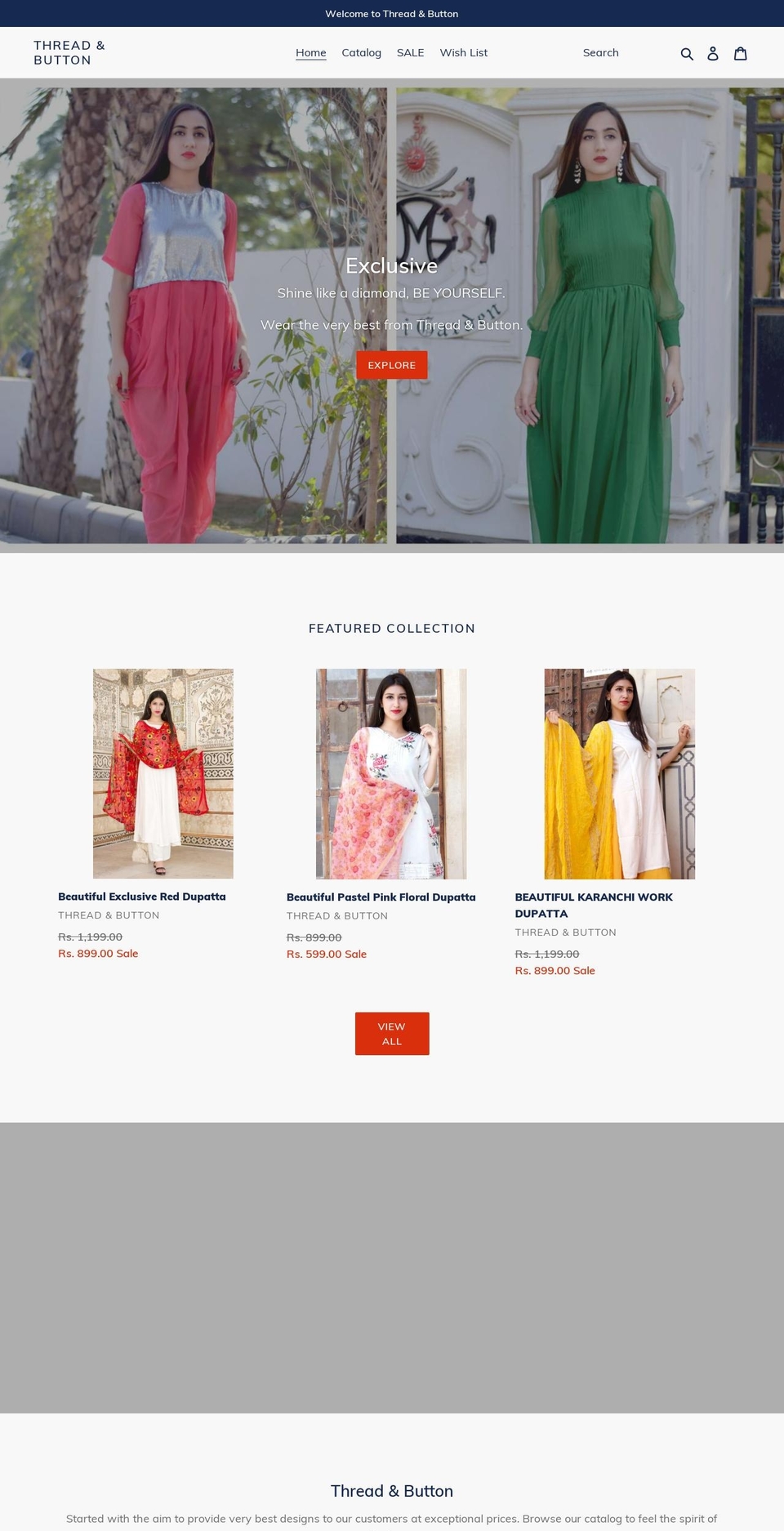 threadandbutton.com — Shopify storefront screenshot
