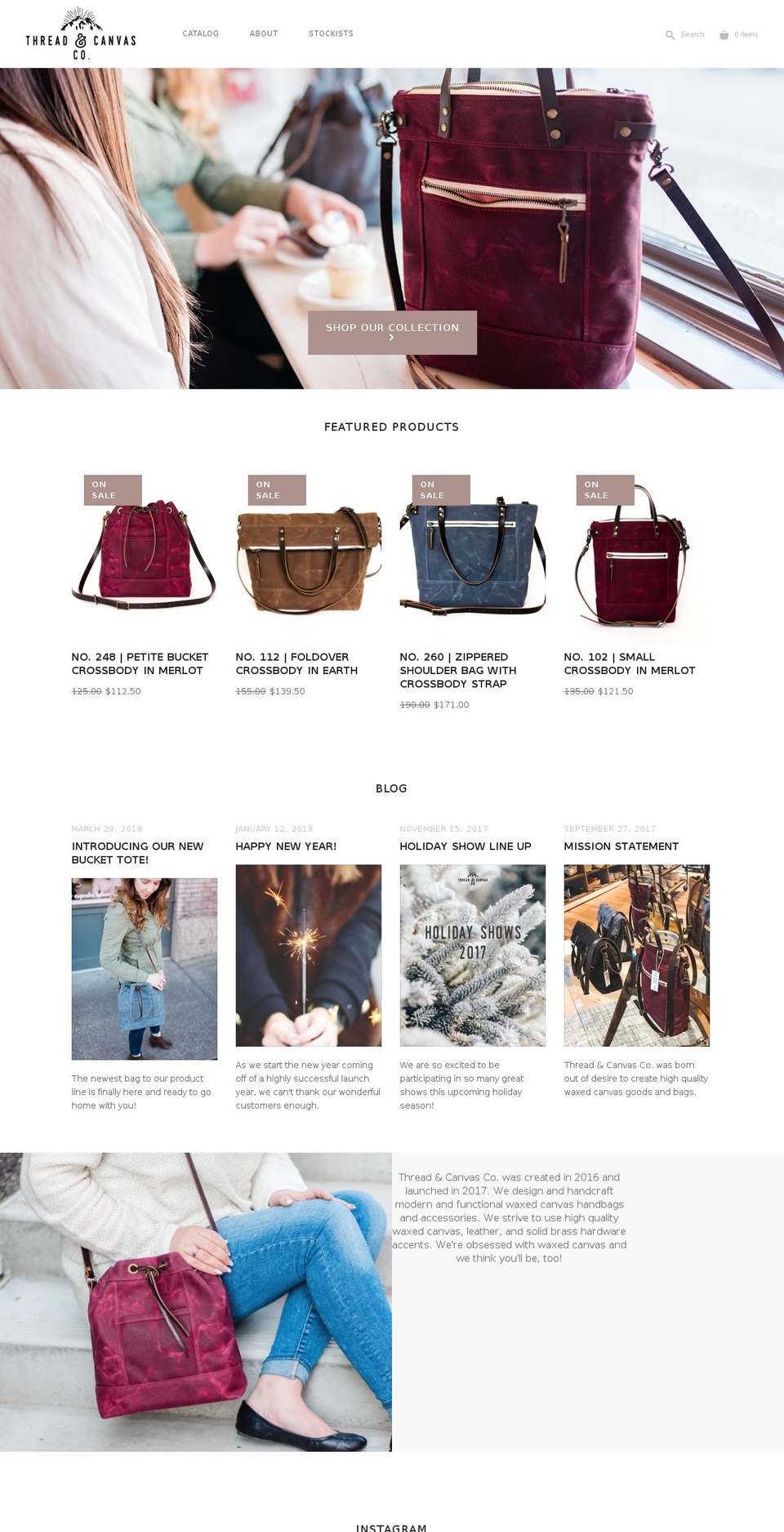 threadandcanvasco.com — Shopify storefront screenshot