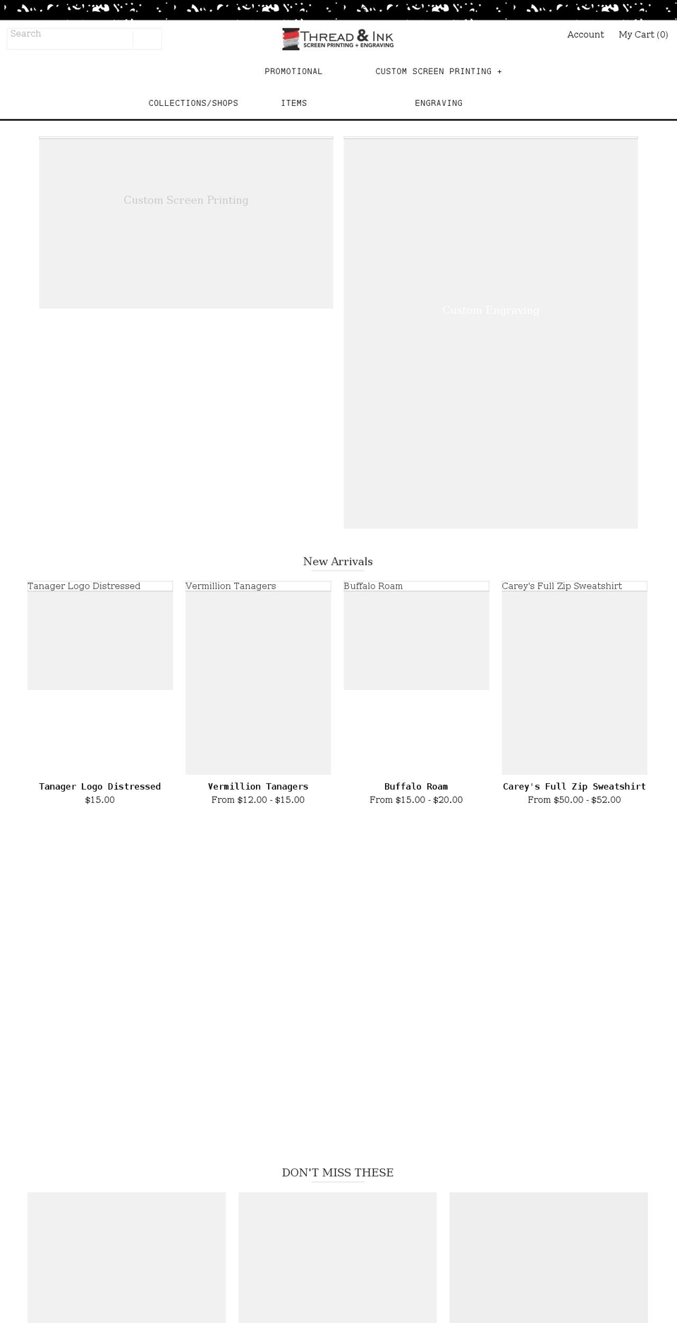 threadandinksd.com shopify website screenshot