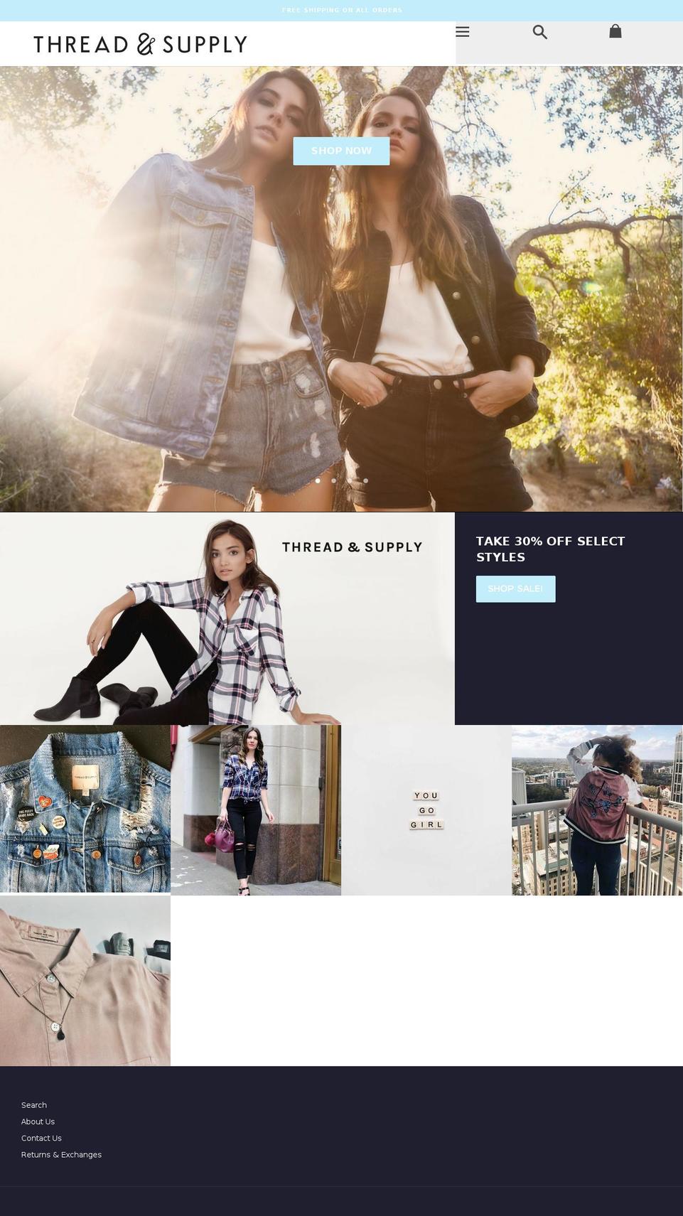 threadandsupply.com shopify website screenshot