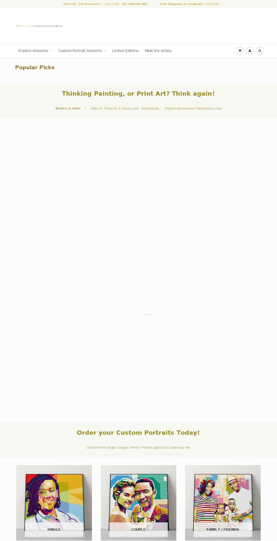 threadartworks.com — Shopify storefront screenshot