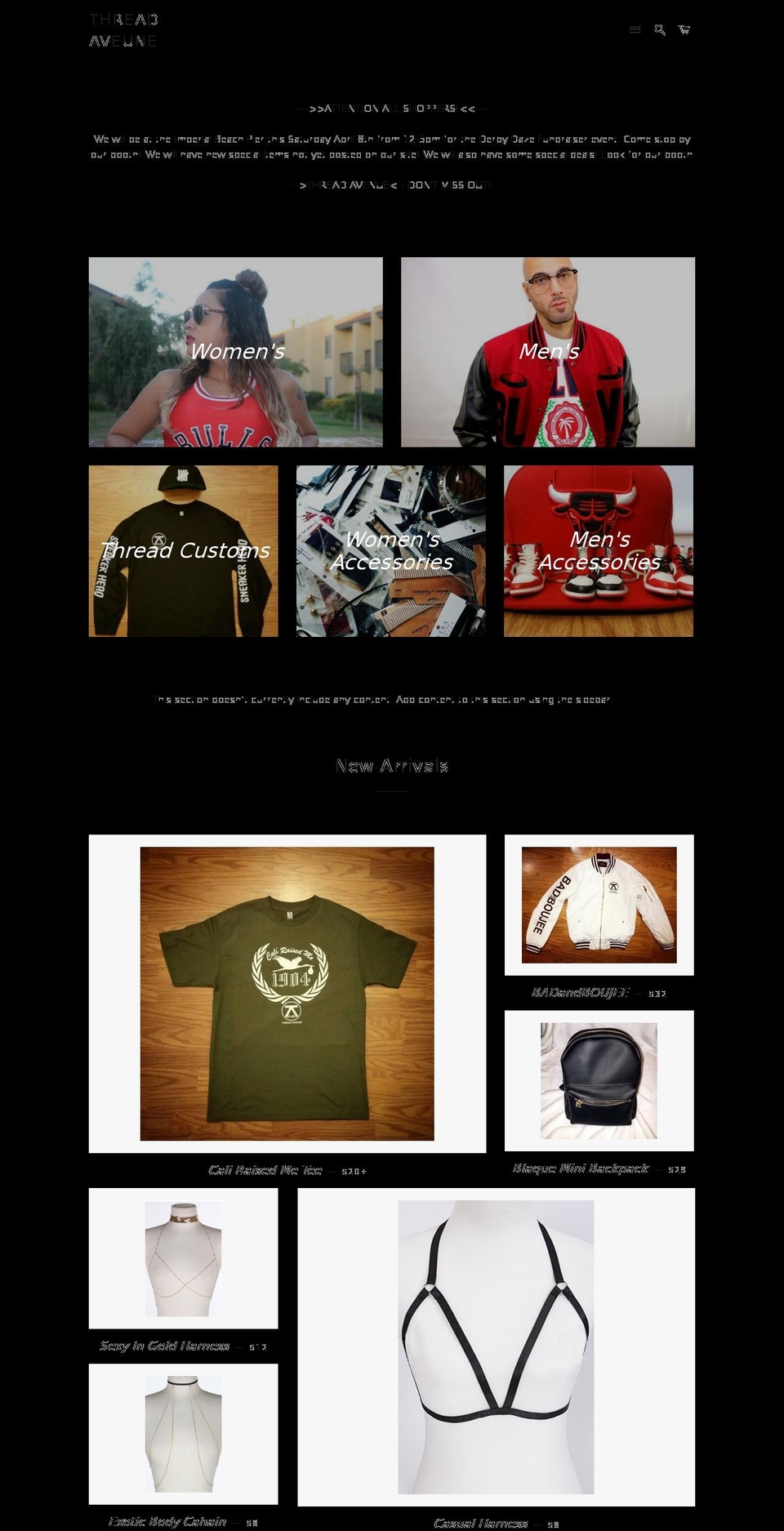 threadavenue.com shopify website screenshot