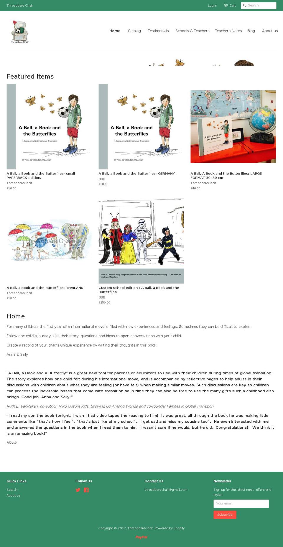 threadbarechair.com shopify website screenshot