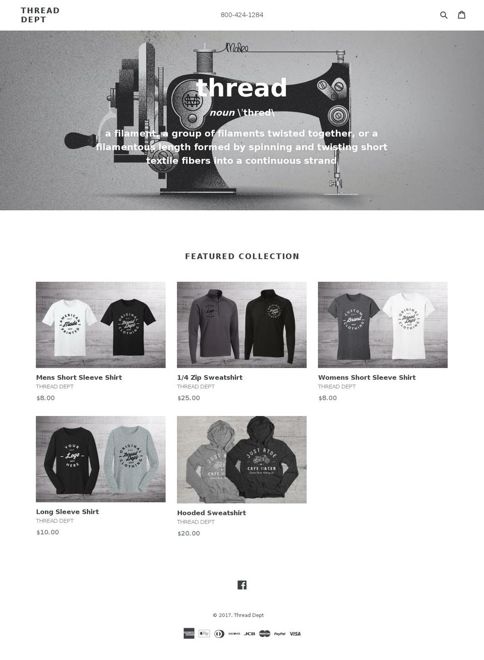 threaddepartment.com shopify website screenshot