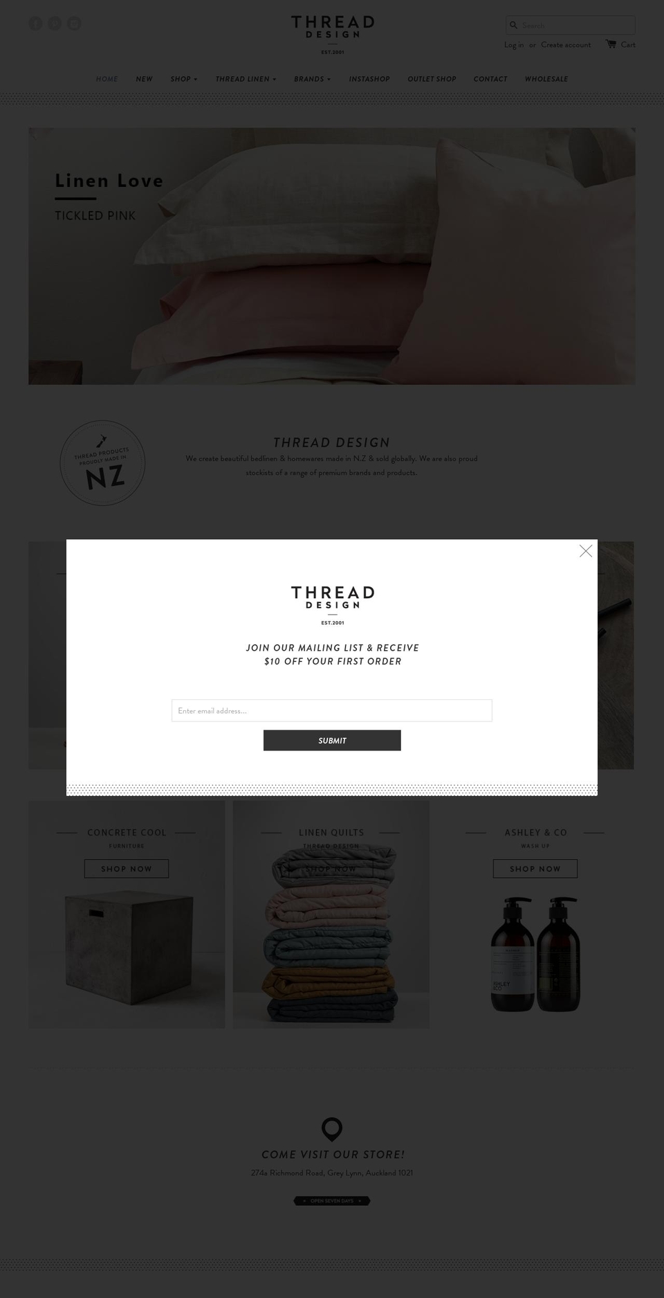 threaddesign.co.nz shopify website screenshot