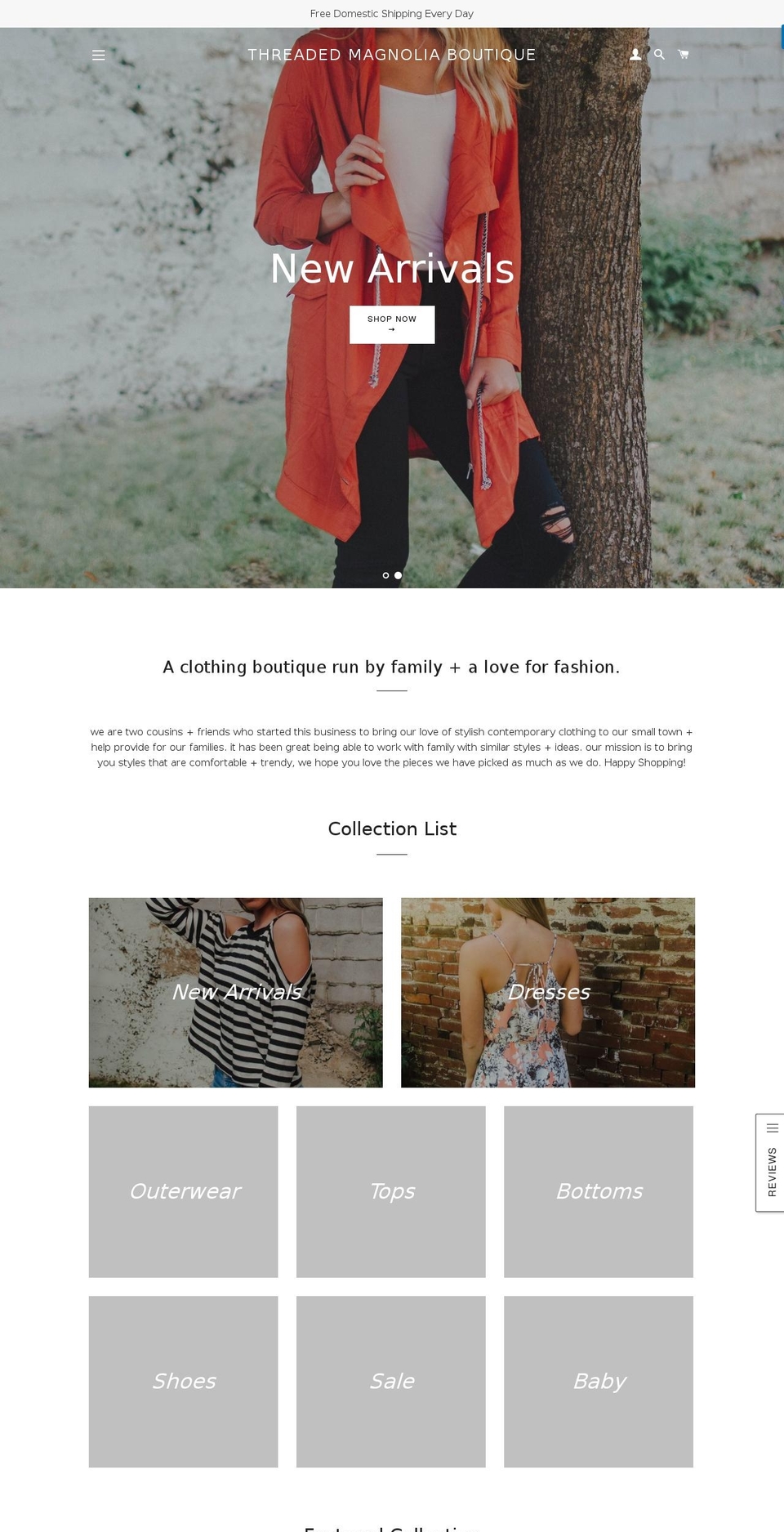 threadedmagnolia.com shopify website screenshot