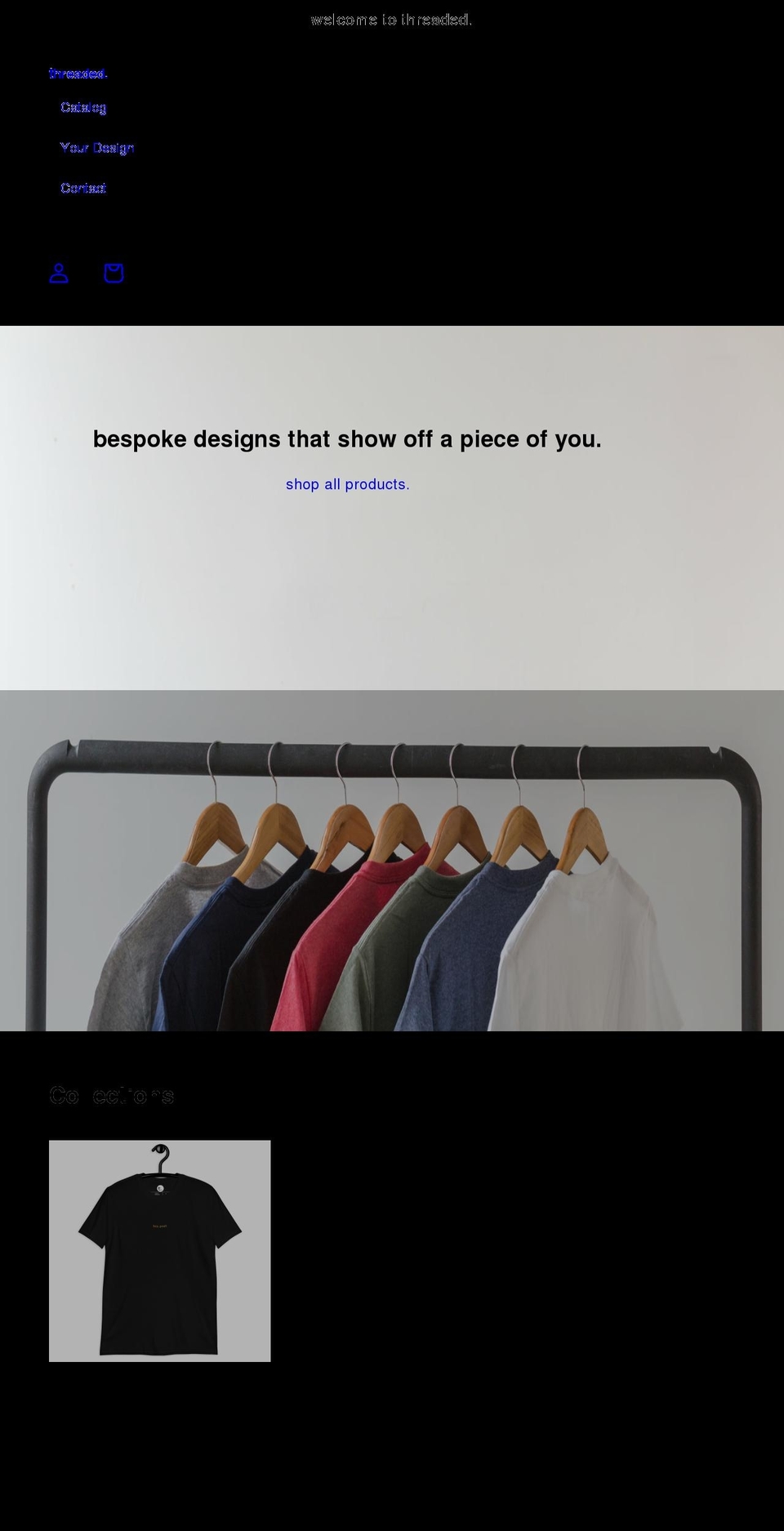 threadedonline.com shopify website screenshot