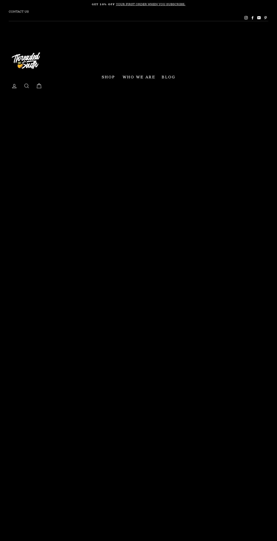 threadedsouth.com shopify website screenshot