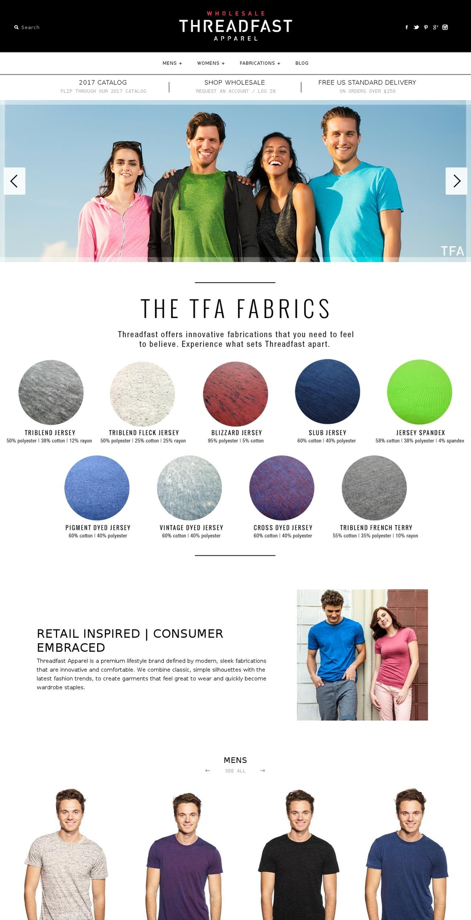 Threadfast Apparel Wholesale Shopify theme site example threadfast.org