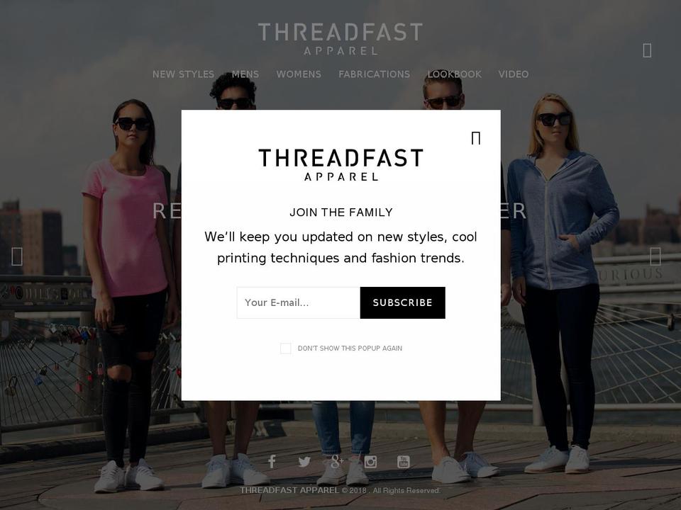 threadfastapparel.org shopify website screenshot