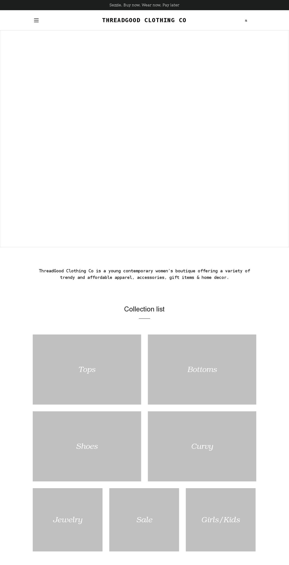 threadgoodclothingco.com shopify website screenshot