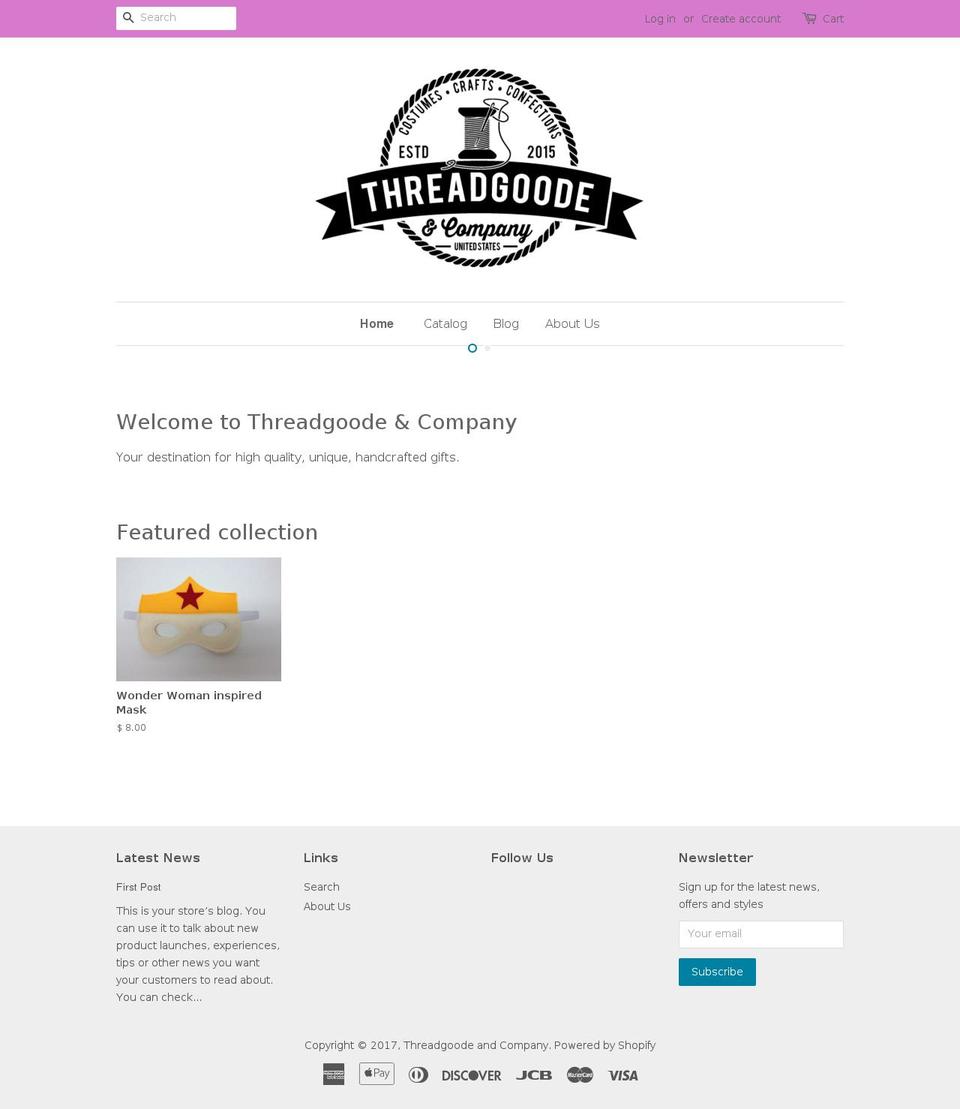 threadgoodeandcompany.com shopify website screenshot