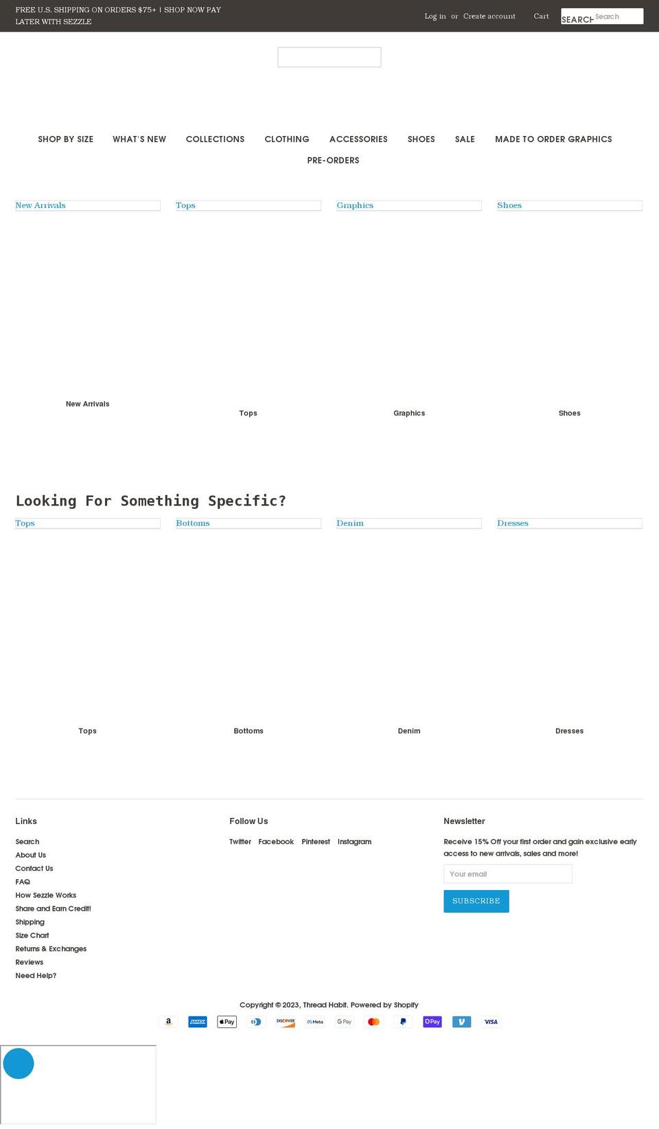 threadhabit.com shopify website screenshot