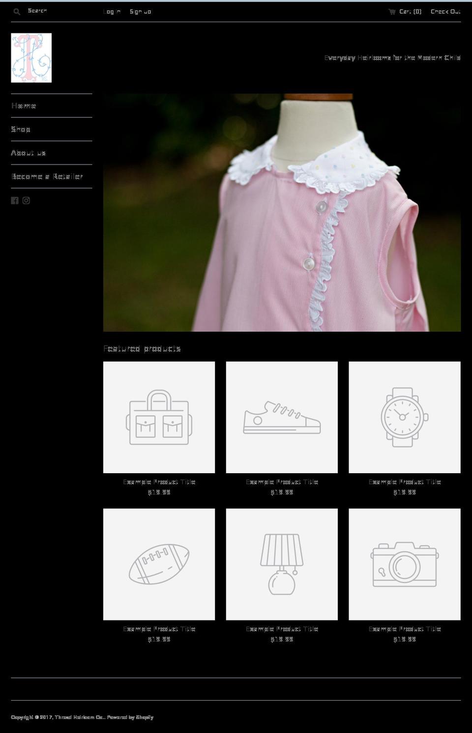 threadheirloom.com shopify website screenshot