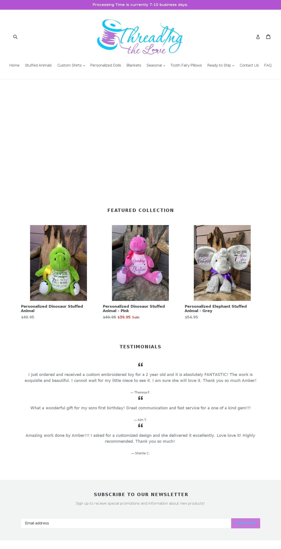 threadingthelove.com — Shopify storefront screenshot