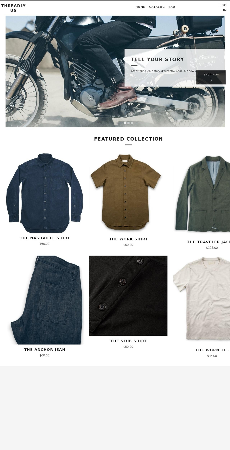 threadly.us shopify website screenshot