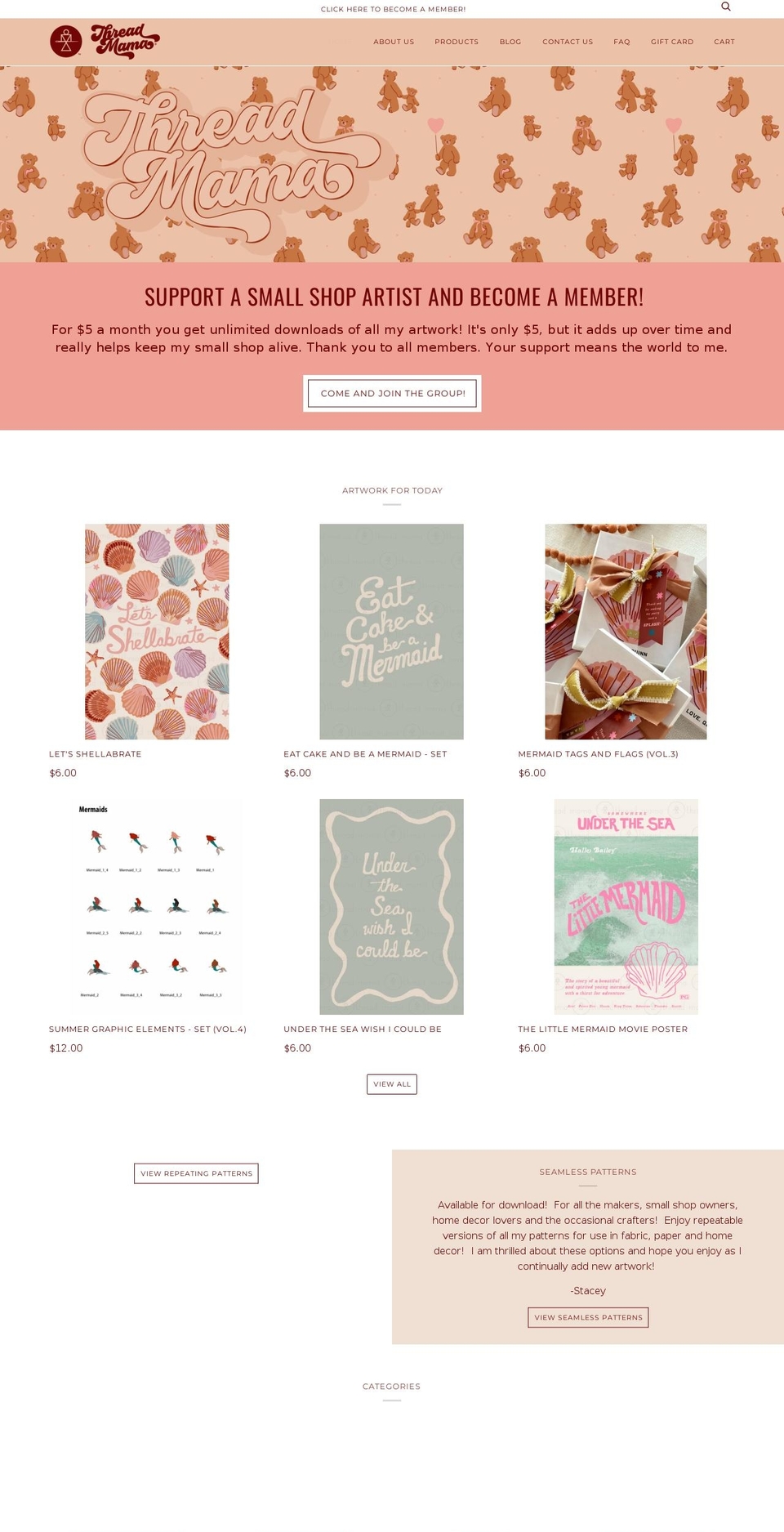 threadmama.com shopify website screenshot